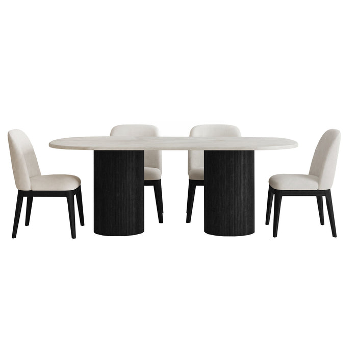 Sylvie - 5 Piece Standard Height Dining Set, Oval Table – 5 Piece Dining Room Sets by Elements International at Furniture Wholesale Plus , Nashville furniture store