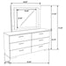 Felicity - 6-Drawer Dresser With LED Mirror - White High Gloss – Dresser & Mirror by CoasterEssence at Furniture Wholesale Plus , Nashville furniture store
