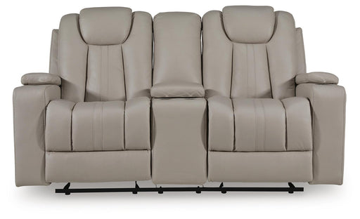 Elevate Edges - Glide Reclining Loveseat With Console - Coin – Reclining Loveseats by Signature Design by Ashley® at Furniture Wholesale Plus , Nashville furniture store