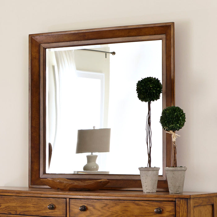 Grandpas Cabin - 42" Mirror - Aged Oak – Mirrors by Liberty Furniture at Furniture Wholesale Plus , Nashville furniture store