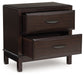 Vanmore - Two Drawer Night Stand - Dark Brown – Accent Nightstands by Benchcraft® at Furniture Wholesale Plus , Nashville furniture store