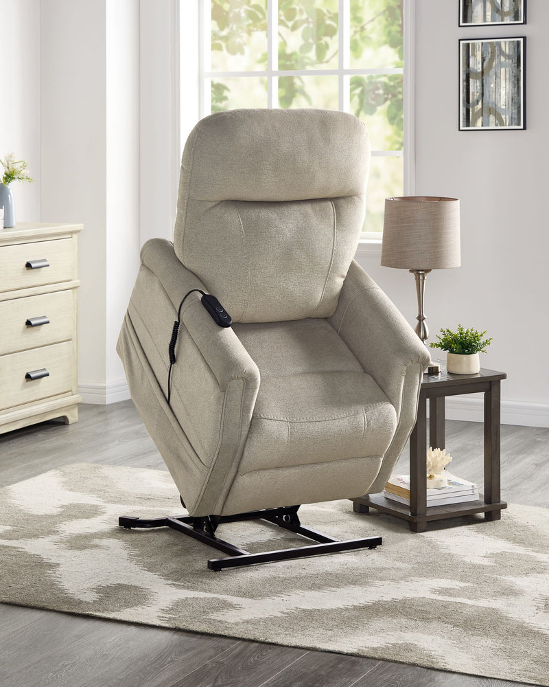 Rhodes - Power Lift Chair - Tan – Lift Chairs by Steve Silver Furniture at Furniture Wholesale Plus , Nashville furniture store
