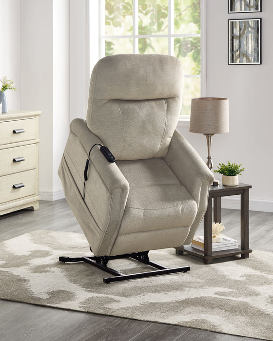 Rhodes - Power Lift Chair - Tan – Lift Chairs by Steve Silver Furniture at Furniture Wholesale Plus , Nashville furniture store