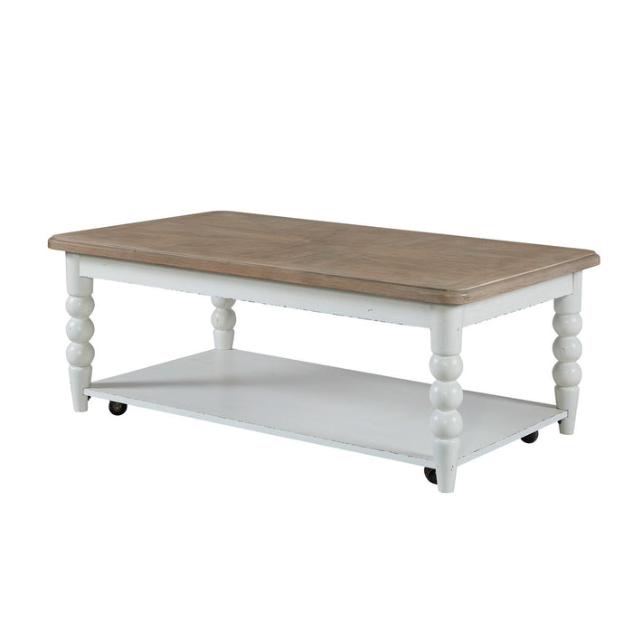 Turnberry Park - Rectangular Cocktail Table - Washed White – Cocktail Tables by Liberty Furniture at Furniture Wholesale Plus , Nashville furniture store
