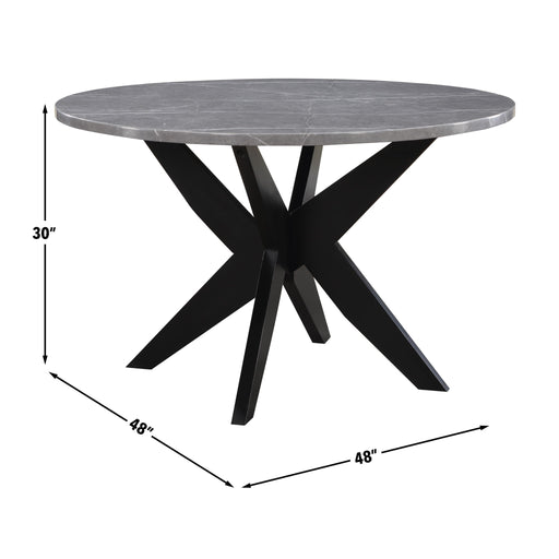 Amy - Round Faux-Marble Dining Table - Gray - Premium Dining Tables from Steve Silver Furniture - Just $409! Shop now at Furniture Wholesale Plus  We are the best furniture store in Nashville, Hendersonville, Goodlettsville, Madison, Antioch, Mount Juliet, Lebanon, Gallatin, Springfield, Murfreesboro, Franklin, Brentwood