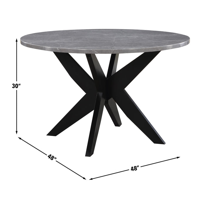 Amy - Round Faux-Marble Dining Table - Gray – Dining Tables by Steve Silver Furniture at Furniture Wholesale Plus , Nashville furniture store