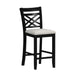 Brooks - 5 Piece Counter Set With Table And 4 Upholstered Seat & Wood Back Chairs - Medium Brown & Black – 5 Piece Dining Room Sets by Elements International at Furniture Wholesale Plus , Nashville furniture store