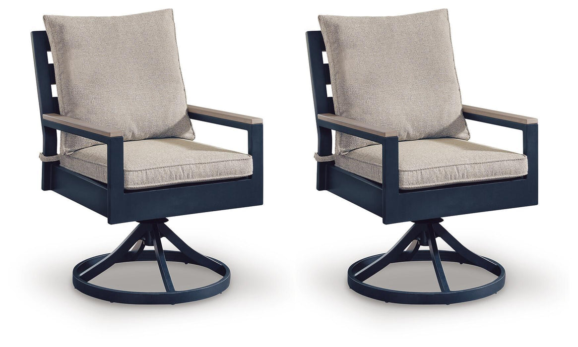 East Beach - Swivel Chair With Cushion (Set of 2) - Blue – Chair Sets by Signature Design by Ashley® at Furniture Wholesale Plus , Nashville furniture store