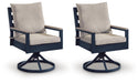 East Beach - Swivel Chair With Cushion (Set of 2) - Blue – Chair Sets by Signature Design by Ashley® at Furniture Wholesale Plus , Nashville furniture store
