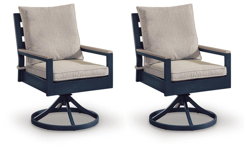 East Beach - Swivel Chair With Cushion (Set of 2) - Blue – Chair Sets by Signature Design by Ashley® at Furniture Wholesale Plus , Nashville furniture store