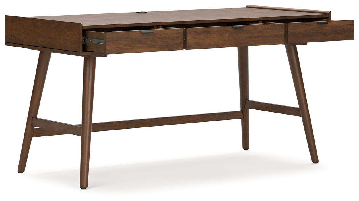 Lyncott - 3 Pc. - Home Office Desk, Chair, Bookcase - Brown – 3 Piece Home Office Sets by Signature Design by Ashley® at Furniture Wholesale Plus , Nashville furniture store