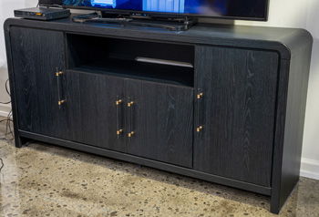 Clanden - Large TV Stand - Black – TV Stands by Signature Design by Ashley® at Furniture Wholesale Plus , Nashville furniture store