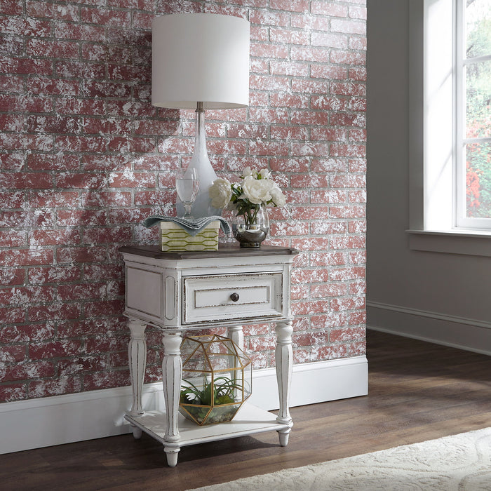 Magnolia Manor - Leg Nightstand - Antique White – Accent Nightstands by Liberty Furniture at Furniture Wholesale Plus , Nashville furniture store