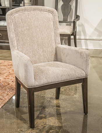 Wickenger - Dining Upholstered Arm Chair (Set of 2) - Light Gray / Dark Brown – Chair Sets by Signature Design by Ashley® at Furniture Wholesale Plus , Nashville furniture store