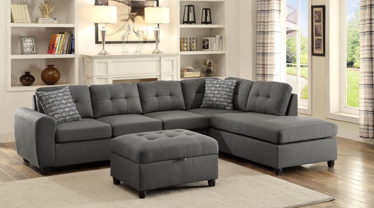 Stonenesse Upholstered Tufted Sectional with Storage Ottoman Grey - Premium Sectional from Coaster Z2 Standard - Just $1298! Shop now at Furniture Wholesale Plus  We are the best furniture store in Nashville, Hendersonville, Goodlettsville, Madison, Antioch, Mount Juliet, Lebanon, Gallatin, Springfield, Murfreesboro, Franklin, Brentwood