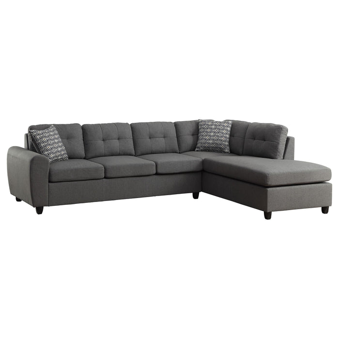 Stonenesse Tufted Sectional Grey - Premium Sectional from Coaster Z2 Standard - Just $1098! Shop now at Furniture Wholesale Plus  We are the best furniture store in Nashville, Hendersonville, Goodlettsville, Madison, Antioch, Mount Juliet, Lebanon, Gallatin, Springfield, Murfreesboro, Franklin, Brentwood