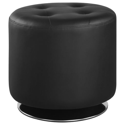 Bowman Round Upholstered Ottoman Black - Premium Ottoman from Coaster Z2 Standard - Just $86! Shop now at Furniture Wholesale Plus  We are the best furniture store in Nashville, Hendersonville, Goodlettsville, Madison, Antioch, Mount Juliet, Lebanon, Gallatin, Springfield, Murfreesboro, Franklin, Brentwood