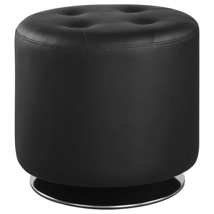 Bowman Round Upholstered Ottoman Black - Premium Ottoman from Coaster Z2 Standard - Just $86! Shop now at Furniture Wholesale Plus  We are the best furniture store in Nashville, Hendersonville, Goodlettsville, Madison, Antioch, Mount Juliet, Lebanon, Gallatin, Springfield, Murfreesboro, Franklin, Brentwood