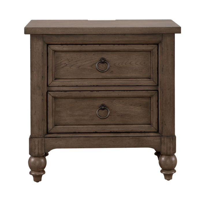 Americana Farmhouse - 2 Drawer Night Stand With Charging Station – Nightstands w/ Charging Stations by Liberty Furniture at Furniture Wholesale Plus , Nashville furniture store