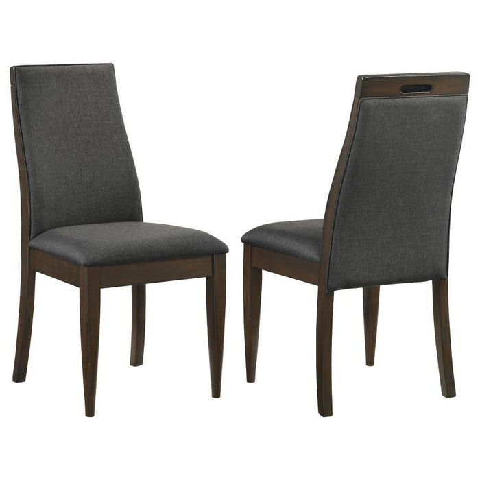 Wes - Upholstered Dining Side Chair (Set of 2) - Dark Walnut - Premium Chair Sets from CoasterEssence - Just $299! Shop now at Furniture Wholesale Plus  We are the best furniture store in Nashville, Hendersonville, Goodlettsville, Madison, Antioch, Mount Juliet, Lebanon, Gallatin, Springfield, Murfreesboro, Franklin, Brentwood