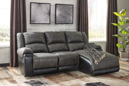 Nantahala 3-Piece Reclining Sectional with Chaise - Premium Sectional from Ashley Furniture - Just $1177.65! Shop now at Furniture Wholesale Plus  We are the best furniture store in Nashville, Hendersonville, Goodlettsville, Madison, Antioch, Mount Juliet, Lebanon, Gallatin, Springfield, Murfreesboro, Franklin, Brentwood