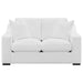 Ashlyn - Upholstered Sloped Arm Loveseat - White – Stationary Loveseats by CoasterElevations at Furniture Wholesale Plus , Nashville furniture store