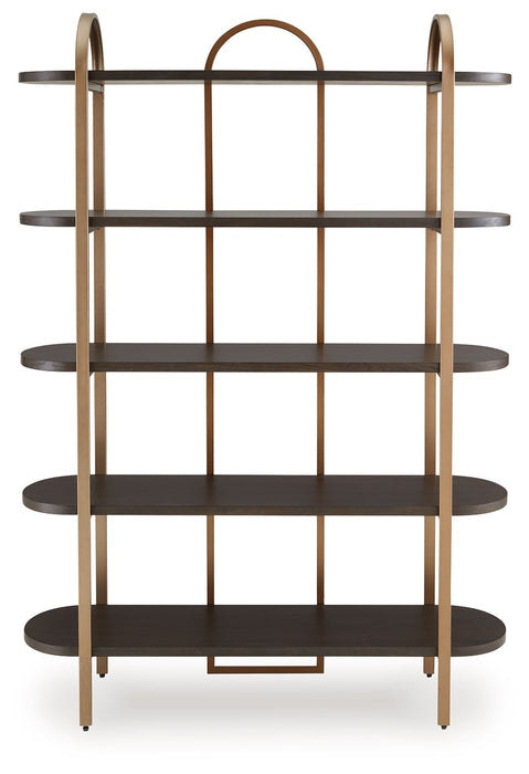 Brentmour - Bookcase - Brown / Gold Finish – Etageres by Signature Design by Ashley® at Furniture Wholesale Plus , Nashville furniture store