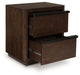 Dilenno - Two Drawer Night Stand - Dark Brown – Accent Nightstands by Signature Design by Ashley® at Furniture Wholesale Plus , Nashville furniture store