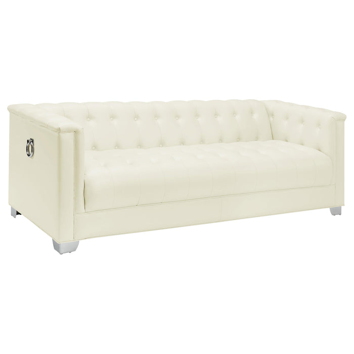 Chaviano Tufted Upholstered Sofa Pearl White - Premium Sofa from Coaster Z2 Standard - Just $998! Shop now at Furniture Wholesale Plus  We are the best furniture store in Nashville, Hendersonville, Goodlettsville, Madison, Antioch, Mount Juliet, Lebanon, Gallatin, Springfield, Murfreesboro, Franklin, Brentwood