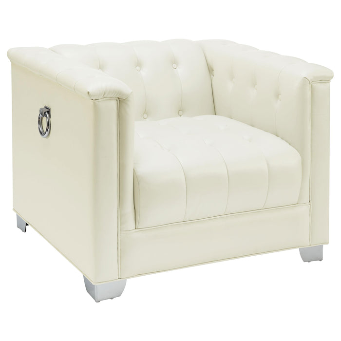 Chaviano Tufted Upholstered Chair Pearl White - Premium Chair from Coaster Z2 Standard - Just $700! Shop now at Furniture Wholesale Plus  We are the best furniture store in Nashville, Hendersonville, Goodlettsville, Madison, Antioch, Mount Juliet, Lebanon, Gallatin, Springfield, Murfreesboro, Franklin, Brentwood