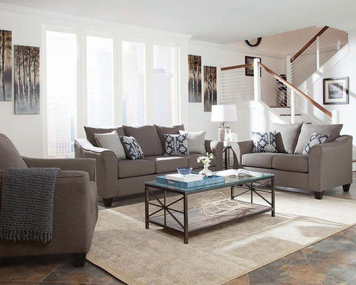 Salizar Upholstered Flared Arm Living Room Set Grey - Premium Living Room Set from Coaster Z2 Standard - Just $2198! Shop now at Furniture Wholesale Plus  We are the best furniture store in Nashville, Hendersonville, Goodlettsville, Madison, Antioch, Mount Juliet, Lebanon, Gallatin, Springfield, Murfreesboro, Franklin, Brentwood