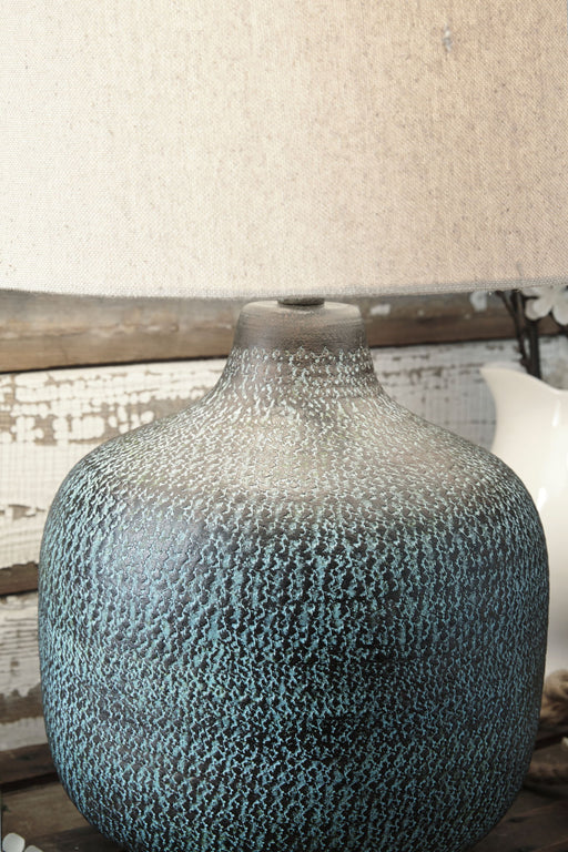 Malthace - Metal Table Lamp  - Patina – Table Lamps by Signature Design by Ashley® at Furniture Wholesale Plus , Nashville furniture store
