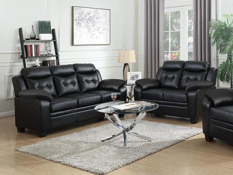 Finley Upholstered Pillow Top Arm Living Room Set Black - Premium Living Room Set from Coaster Z2 Standard - Just $1158! Shop now at Furniture Wholesale Plus  We are the best furniture store in Nashville, Hendersonville, Goodlettsville, Madison, Antioch, Mount Juliet, Lebanon, Gallatin, Springfield, Murfreesboro, Franklin, Brentwood