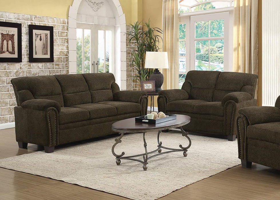 Clementine Upholstered Pillow Top Arm Living Room Set - Premium Living Room Set from Coaster Z2 Standard - Just $1178! Shop now at Furniture Wholesale Plus  We are the best furniture store in Nashville, Hendersonville, Goodlettsville, Madison, Antioch, Mount Juliet, Lebanon, Gallatin, Springfield, Murfreesboro, Franklin, Brentwood