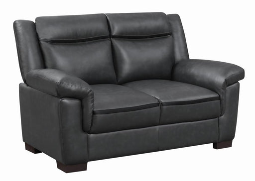 Arabella Pillow Top Upholstered Loveseat Grey - Premium Loveseat from Coaster Z2 Standard - Just $520! Shop now at Furniture Wholesale Plus  We are the best furniture store in Nashville, Hendersonville, Goodlettsville, Madison, Antioch, Mount Juliet, Lebanon, Gallatin, Springfield, Murfreesboro, Franklin, Brentwood