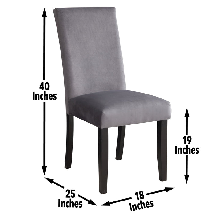 Napoli - Velvet Side Chair (Set of 2) - Gray – Chair Sets by Steve Silver Furniture at Furniture Wholesale Plus , Nashville furniture store