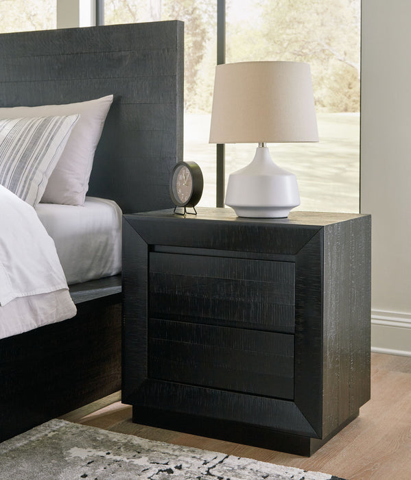 Londer - Two Drawer Night Stand - Black – Accent Nightstands by Millennium® by Ashley at Furniture Wholesale Plus , Nashville furniture store