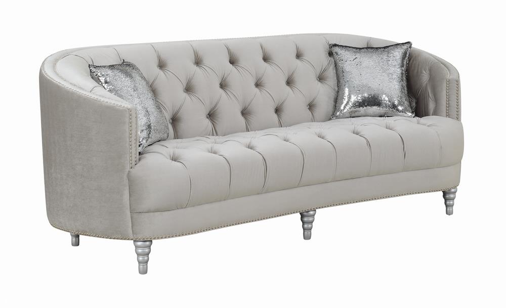 Avonlea Sloped Arm Tufted Sofa Grey - Premium Sofa from Coaster Z2 Standard - Just $1118! Shop now at Furniture Wholesale Plus  We are the best furniture store in Nashville, Hendersonville, Goodlettsville, Madison, Antioch, Mount Juliet, Lebanon, Gallatin, Springfield, Murfreesboro, Franklin, Brentwood