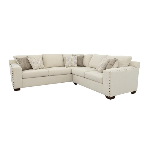 Aria L-shaped Sectional with Nailhead Oatmeal - Premium Sectional from Coaster Z2 Standard - Just $1998! Shop now at Furniture Wholesale Plus  We are the best furniture store in Nashville, Hendersonville, Goodlettsville, Madison, Antioch, Mount Juliet, Lebanon, Gallatin, Springfield, Murfreesboro, Franklin, Brentwood