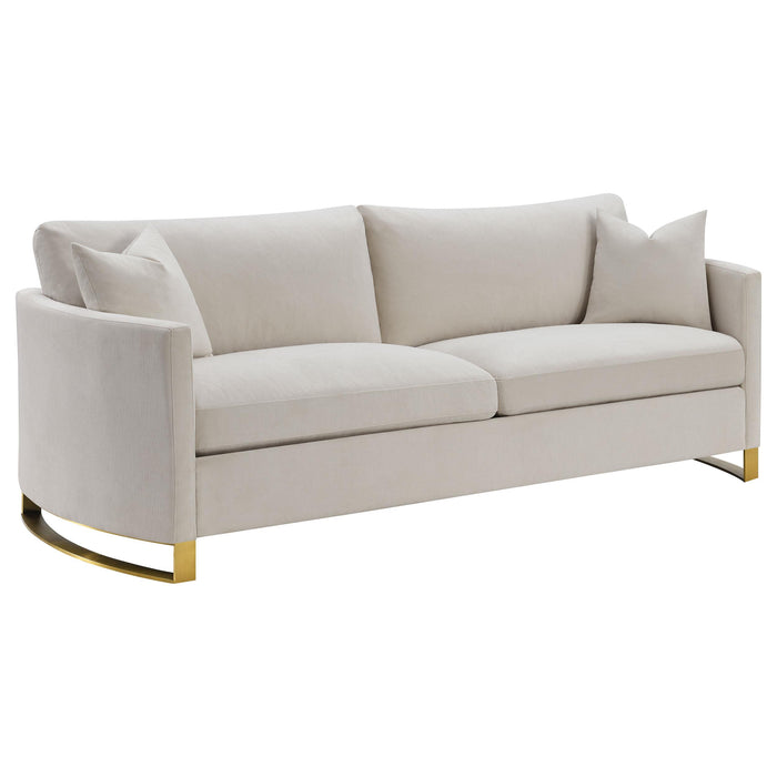 Corliss Upholstered Arched Arms Sofa Beige - Premium Sofa from Coaster Z2 Standard - Just $1098! Shop now at Furniture Wholesale Plus  We are the best furniture store in Nashville, Hendersonville, Goodlettsville, Madison, Antioch, Mount Juliet, Lebanon, Gallatin, Springfield, Murfreesboro, Franklin, Brentwood