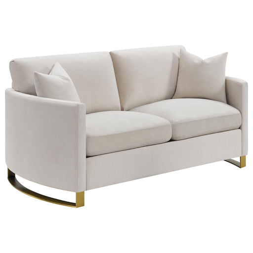 Corliss Upholstered Arched Arms Loveseat Beige - Premium Loveseat from Coaster Z2 Standard - Just $1040! Shop now at Furniture Wholesale Plus  We are the best furniture store in Nashville, Hendersonville, Goodlettsville, Madison, Antioch, Mount Juliet, Lebanon, Gallatin, Springfield, Murfreesboro, Franklin, Brentwood