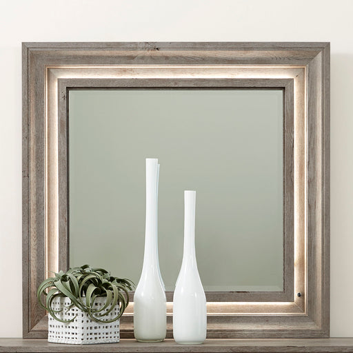 Horizons - Lighted Mirror - Graystone – Mirrors by Liberty Furniture at Furniture Wholesale Plus , Nashville furniture store