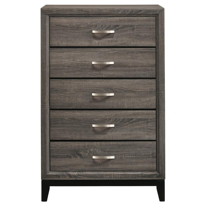 Watson - 5-Drawer Bedroom Chest - Gray Oak – Accent Chests by CoasterEveryday at Furniture Wholesale Plus , Nashville furniture store