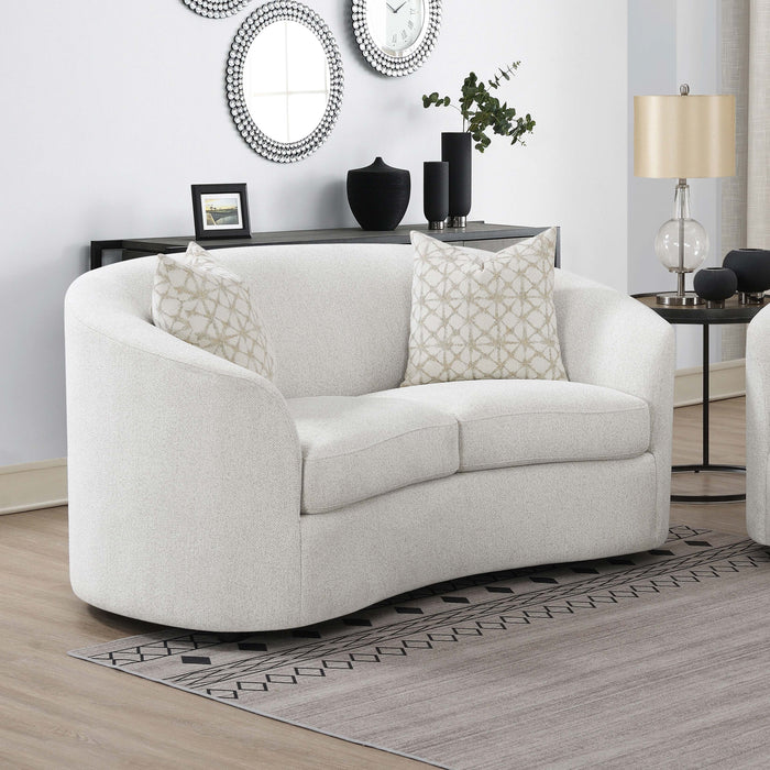 Rainn Upholstered Tight Back Loveseat Latte - Premium Loveseat from Coaster Z2 Standard - Just $960! Shop now at Furniture Wholesale Plus  We are the best furniture store in Nashville, Hendersonville, Goodlettsville, Madison, Antioch, Mount Juliet, Lebanon, Gallatin, Springfield, Murfreesboro, Franklin, Brentwood