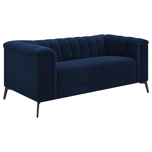 Chalet Tuxedo Arm Loveseat Blue - Premium Loveseat from Coaster Z2 Standard - Just $720! Shop now at Furniture Wholesale Plus  We are the best furniture store in Nashville, Hendersonville, Goodlettsville, Madison, Antioch, Mount Juliet, Lebanon, Gallatin, Springfield, Murfreesboro, Franklin, Brentwood