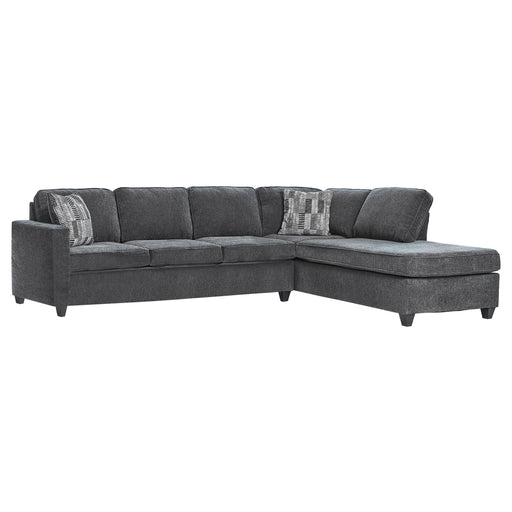 Mccord 2-piece Cushion Back Sectional Dark Grey - Premium Sectional from Coaster Z2 Standard - Just $1198! Shop now at Furniture Wholesale Plus  We are the best furniture store in Nashville, Hendersonville, Goodlettsville, Madison, Antioch, Mount Juliet, Lebanon, Gallatin, Springfield, Murfreesboro, Franklin, Brentwood