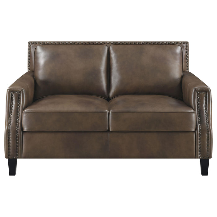 Leaton Upholstered Recessed Arms Loveseat Brown Sugar - Premium Loveseat from Coaster Z2 Standard - Just $1380! Shop now at Furniture Wholesale Plus  We are the best furniture store in Nashville, Hendersonville, Goodlettsville, Madison, Antioch, Mount Juliet, Lebanon, Gallatin, Springfield, Murfreesboro, Franklin, Brentwood