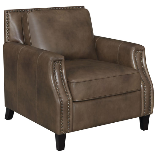 Leaton Upholstered Recessed Arm Chair Brown Sugar - Premium Chair from Coaster Z2 Standard - Just $960! Shop now at Furniture Wholesale Plus  We are the best furniture store in Nashville, Hendersonville, Goodlettsville, Madison, Antioch, Mount Juliet, Lebanon, Gallatin, Springfield, Murfreesboro, Franklin, Brentwood