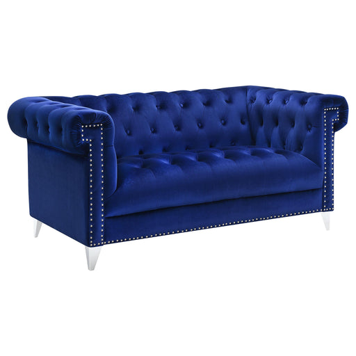 Bleker Tufted Tuxedo Arm Loveseat Blue - Premium Loveseat from Coaster Z2 Standard - Just $820! Shop now at Furniture Wholesale Plus  We are the best furniture store in Nashville, Hendersonville, Goodlettsville, Madison, Antioch, Mount Juliet, Lebanon, Gallatin, Springfield, Murfreesboro, Franklin, Brentwood