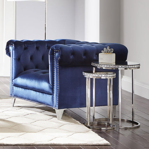 Bleker Tufted Tuxedo Arm Chair Blue - Premium Chair from Coaster Z2 Standard - Just $560! Shop now at Furniture Wholesale Plus  We are the best furniture store in Nashville, Hendersonville, Goodlettsville, Madison, Antioch, Mount Juliet, Lebanon, Gallatin, Springfield, Murfreesboro, Franklin, Brentwood